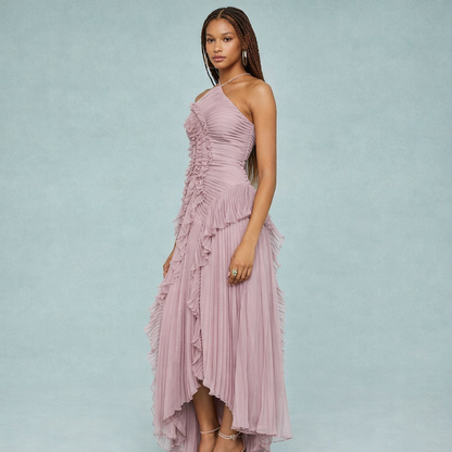 Belia Halter-Neck Chiffon Maxi Dress