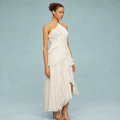 Belia Halter-Neck Chiffon Maxi Dress