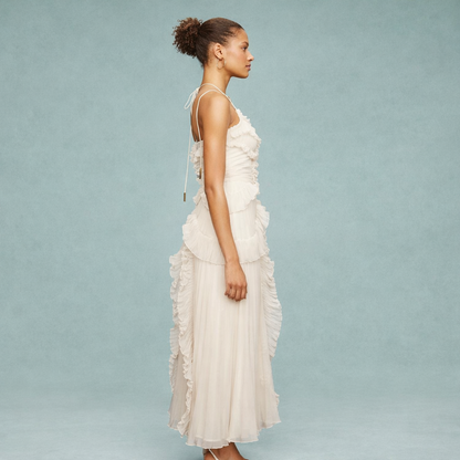 Belia Halter-Neck Chiffon Maxi Dress