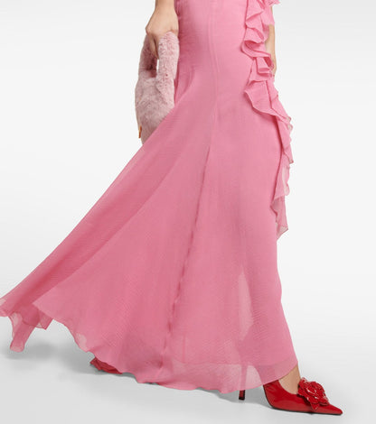Nerya Maxi Dress – Blumarine Cotton Halter Ruffle