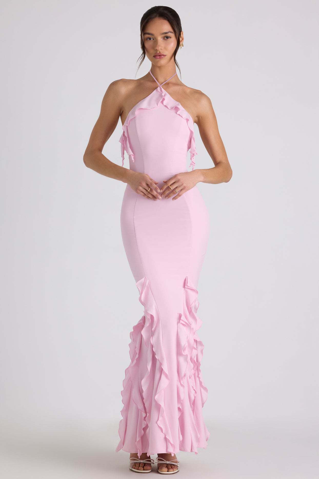 Mireya Maxi Dress – Georgette Halterneck Bodycon
