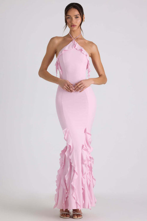 Mireya Maxi Dress – Georgette Halterneck Bodycon