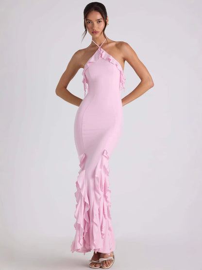 Mireya Maxi Dress – Georgette Halterneck Bodycon