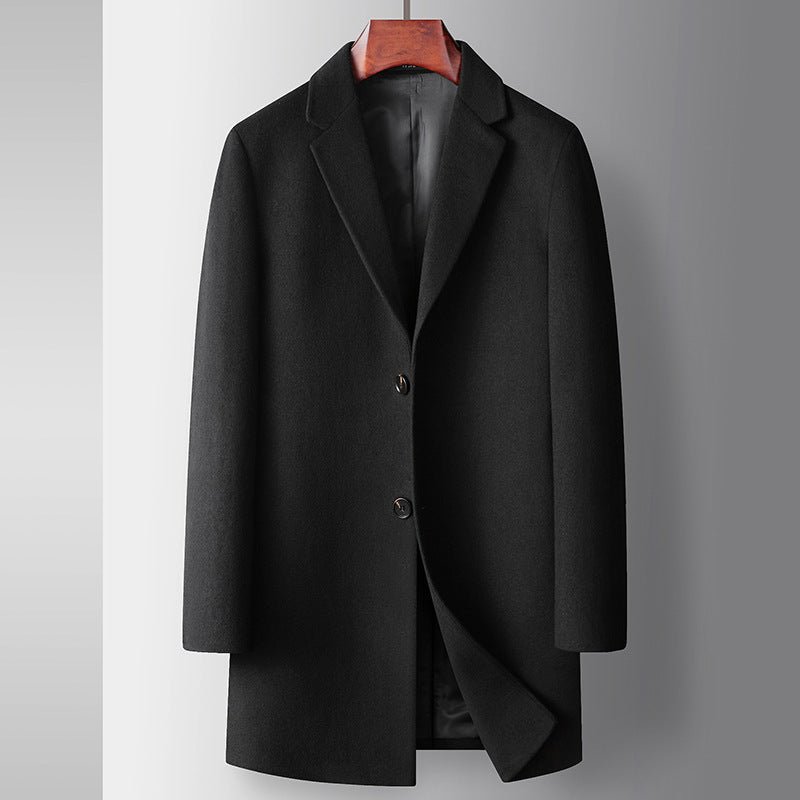 Terian Wool Coat – Tailored Lapel Collar Women's Coat