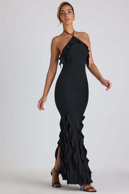 Mireya Maxi Dress – Georgette Halterneck Bodycon