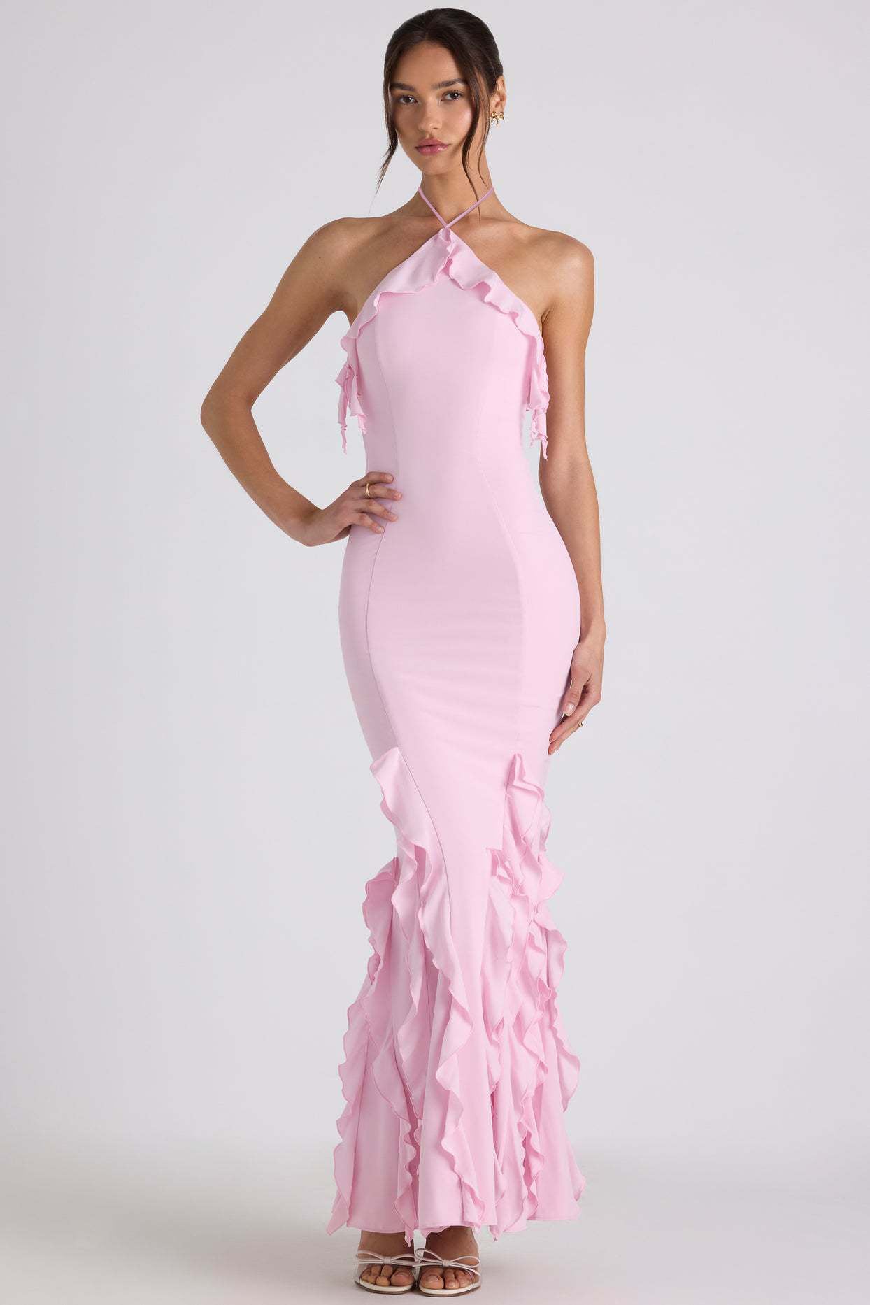 Mireya Maxi Dress – Georgette Halterneck Bodycon