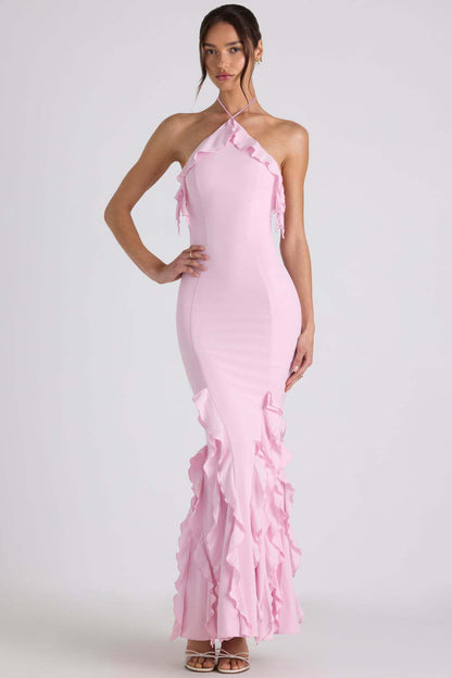 Mireya Maxi Dress – Georgette Halterneck Bodycon