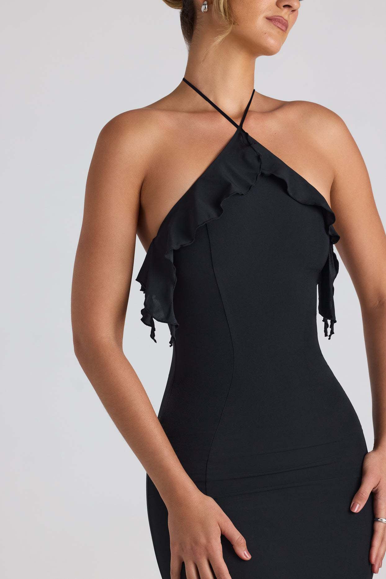 Mireya Maxi Dress – Georgette Halterneck Bodycon