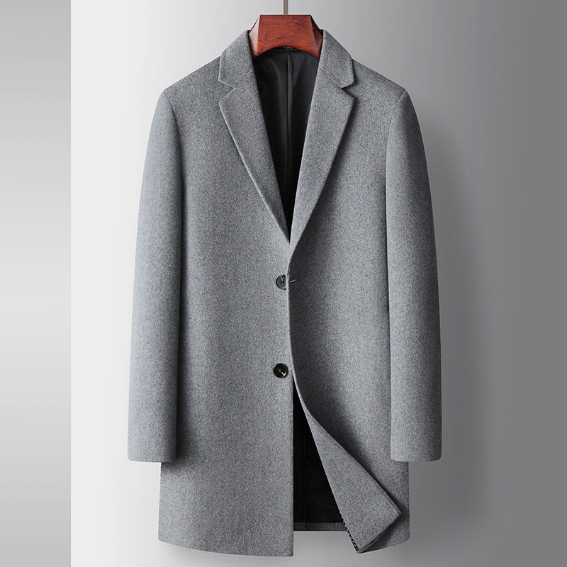 Terian Wool Coat – Tailored Lapel Collar Women's Coat
