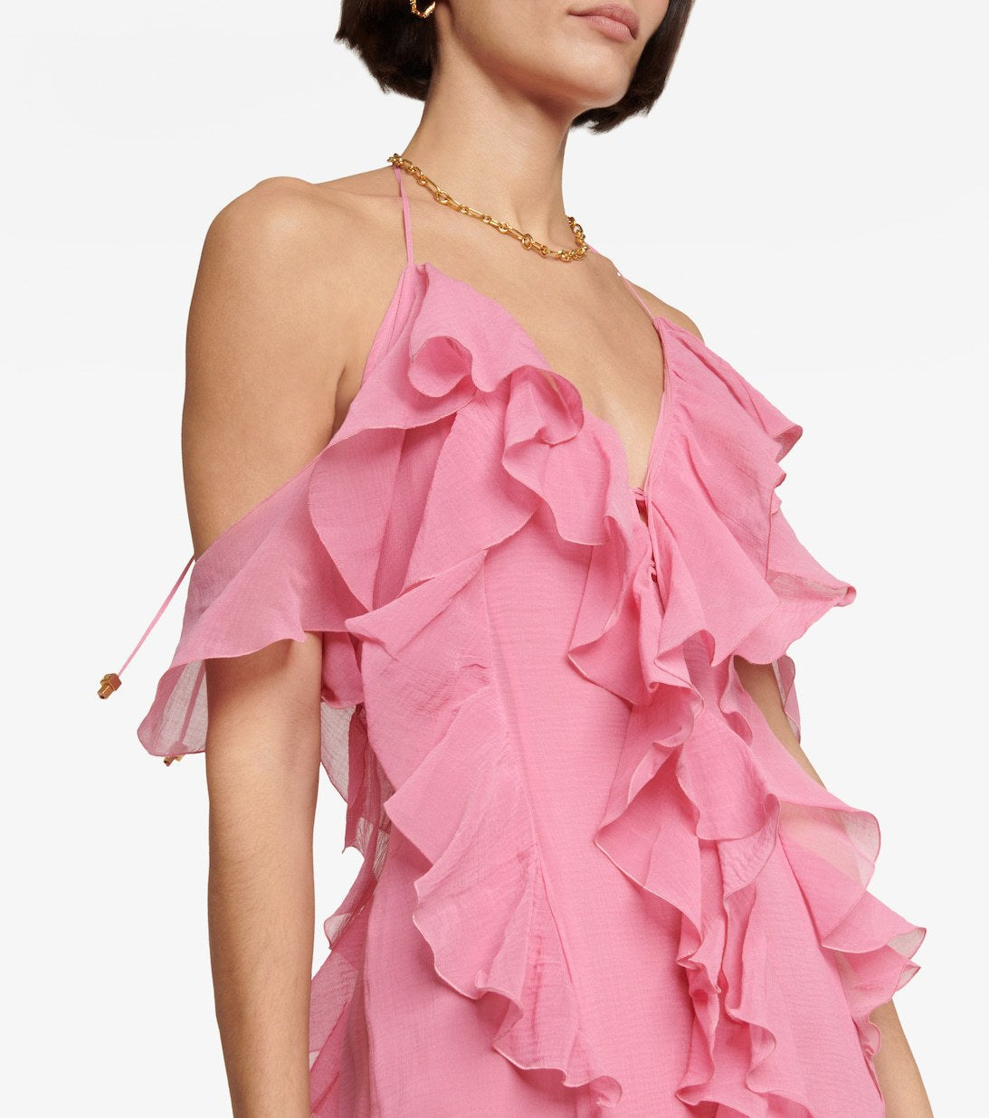 Nerya Maxi Dress – Blumarine Cotton Halter Ruffle