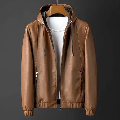 Rave Hooded Leather Jacket – Street Style Outerwear