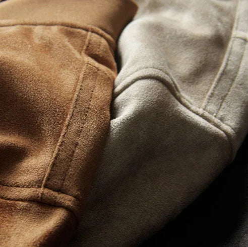 Bono Suede Bomber Jacket – Ribbed Collar & Elastic Hem