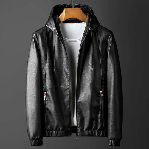 Rave Hooded Leather Jacket – Street Style Outerwear