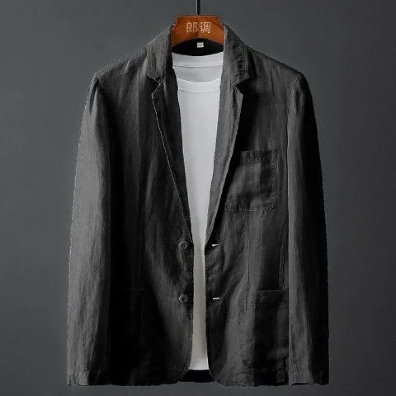 Ivoro Blazer – Double-Breasted Linen-Cotton Men's Jacket