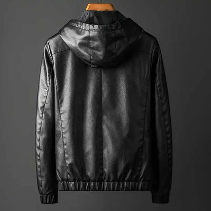 Rave Hooded Leather Jacket – Street Style Outerwear
