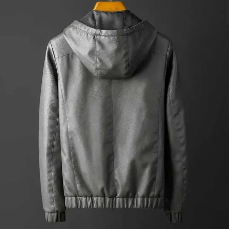 Rave Hooded Leather Jacket – Street Style Outerwear