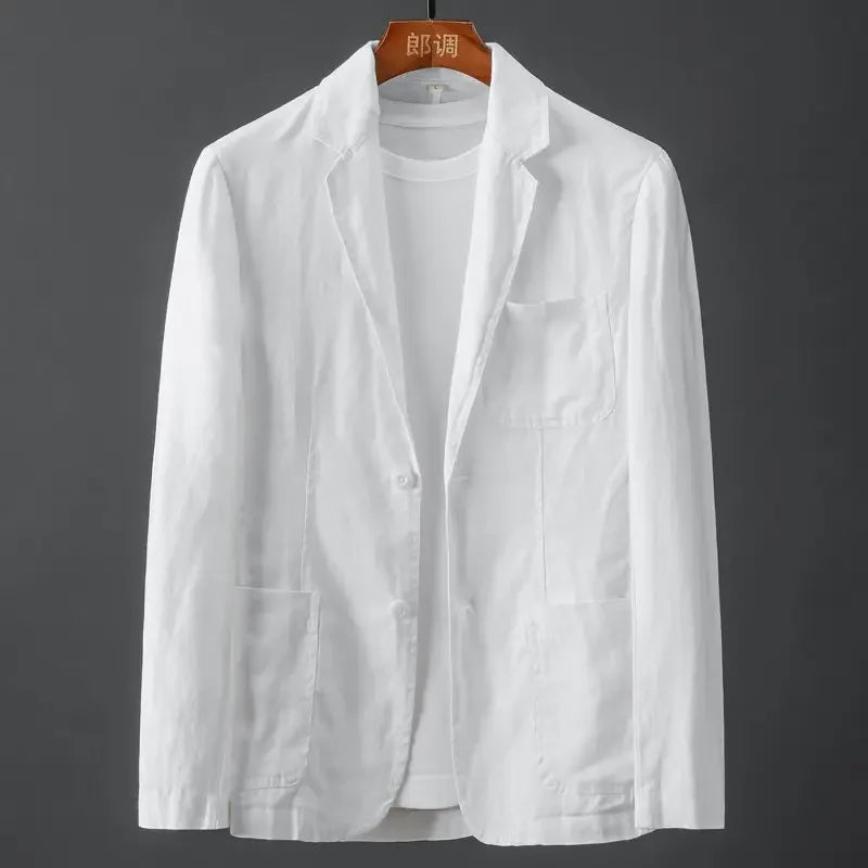 Ivoro Blazer – Double-Breasted Linen-Cotton Men's Jacket