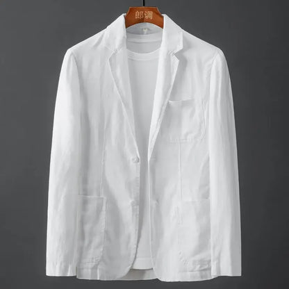 Ivoro Blazer – Double-Breasted Linen-Cotton Men's Jacket