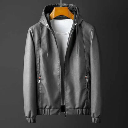 Rave Hooded Leather Jacket – Street Style Outerwear