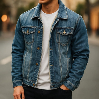 Bluor Denim Jacket – Plush-Lined Classic Cotton Blend
