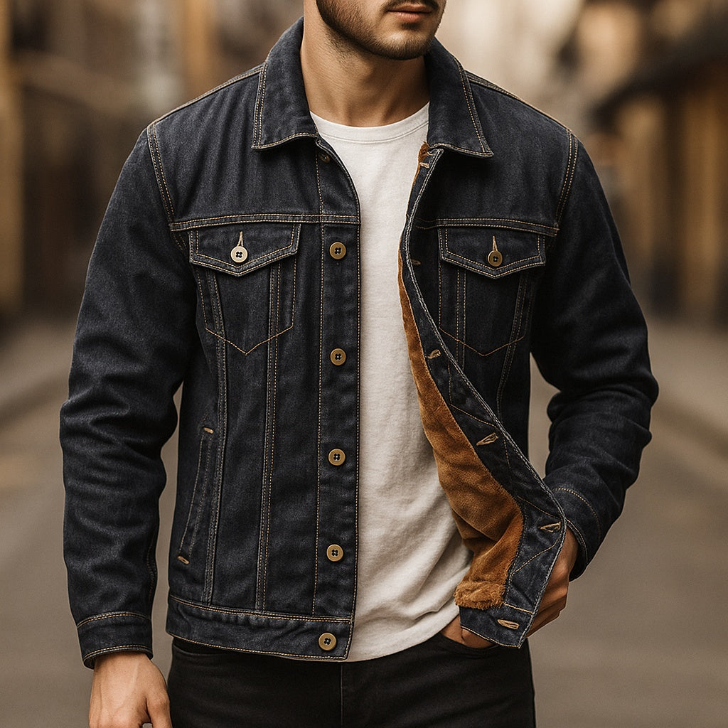Bluor Denim Jacket – Plush-Lined Classic Cotton Blend