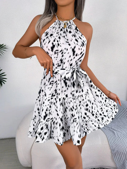 Sorento Halter Mini Dress – A-Line Empire Waist