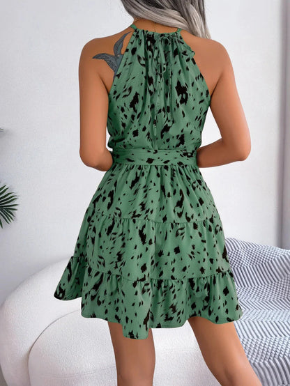 Sorento Halter Mini Dress – A-Line Empire Waist