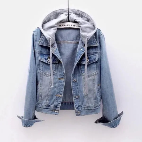 Syla Denim Jacket — Detachable Hood & Fleece Lined