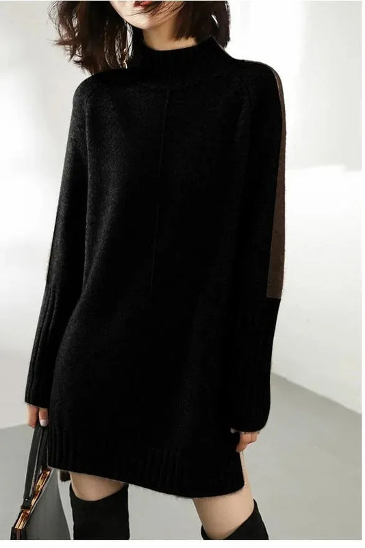 Venessa Sweater Dress – Premium Knit Mock-Neck