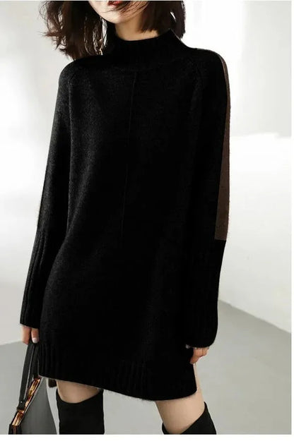 Venessa Sweater Dress – Premium Knit Mock-Neck