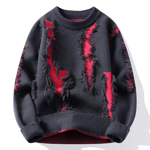 Clarc Sweater – Frayed Knit Crew Neck