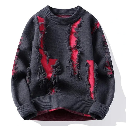 Clarc Sweater – Frayed Knit Crew Neck