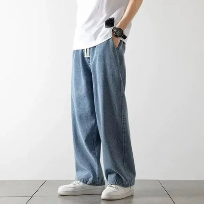 Remo Jeans – Baggy Fit Elastic Waist Washed Denim