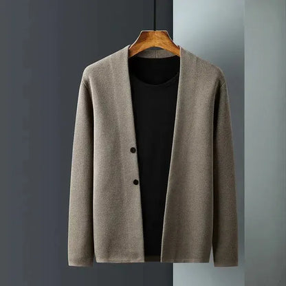 Pavron Ribbed Wool Cardigan – Two-Button Knit