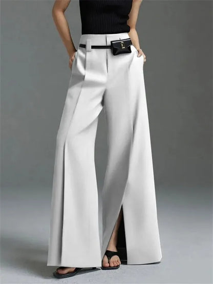 Aria Wide Leg Pants – High Waist Pleated Trousers
