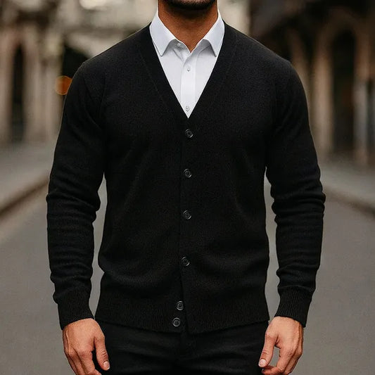 Caldura 100% Wool V-Neck Cardigan
