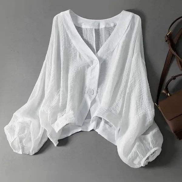 Romana Blouse – Chiffon Top with Blouson Sleeves