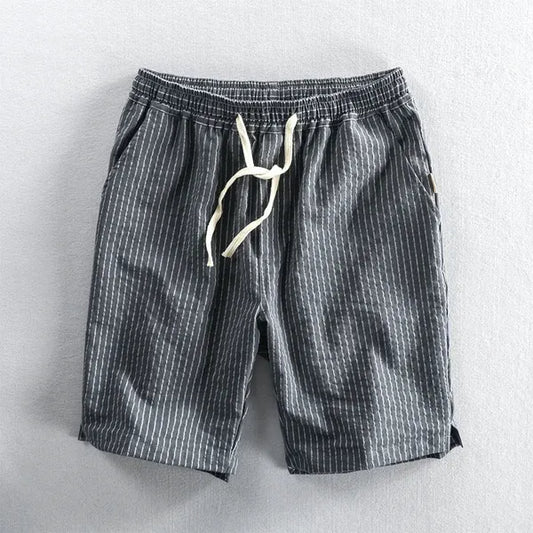 Men's Pinstripe Cotton Casual Summer Shorts