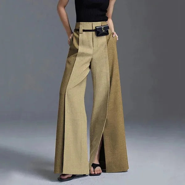 Revlin Wide-Leg Pants – High-Waist Split-Front Style