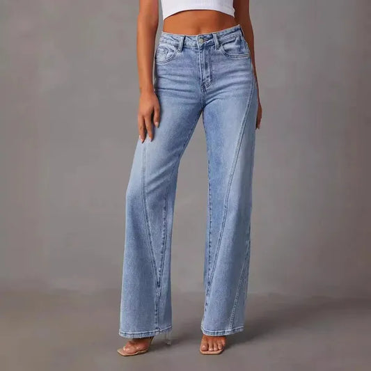 Estra Wide Leg Jeans – Vintage Washed Non-Stretch Denim