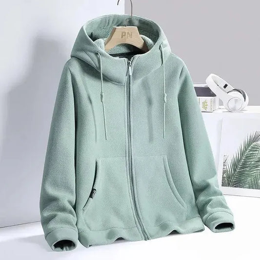 Klara Zip-Up Hoodie – Soft Cotton Blend Jacket