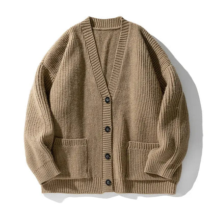 Watin Cardigan – Soft Ribbed Cotton-Wool V-Neck