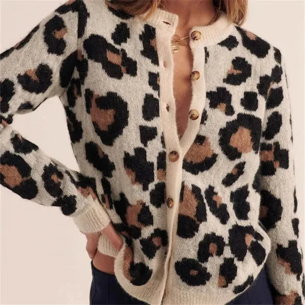 Ferocia Leopard Print Sweater – Soft Wool Blend