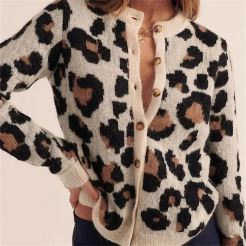 Ferocia Leopard Print Sweater – Soft Wool Blend