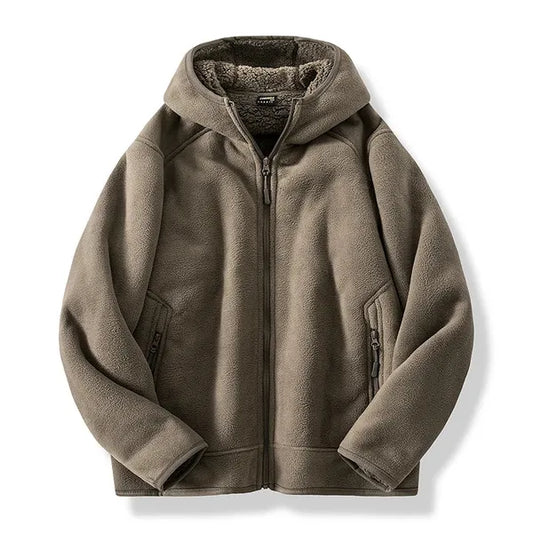 Revan Hoodie – Cashmere Blend High-Pile Fleece Zip-Up