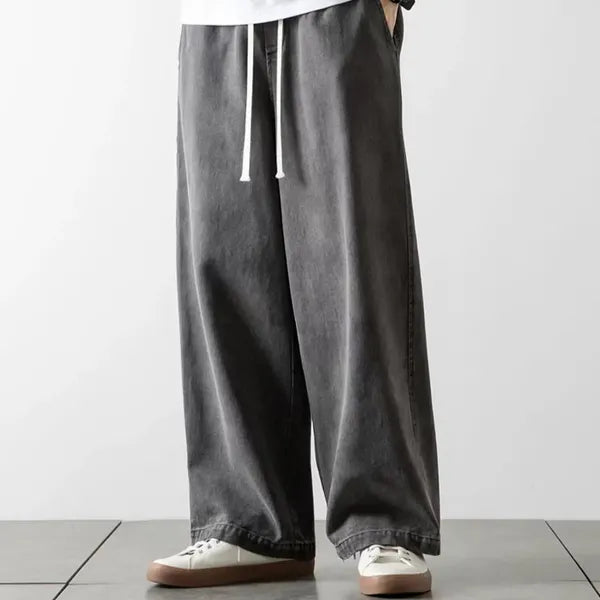 Remo Jeans – Baggy Fit Elastic Waist Washed Denim