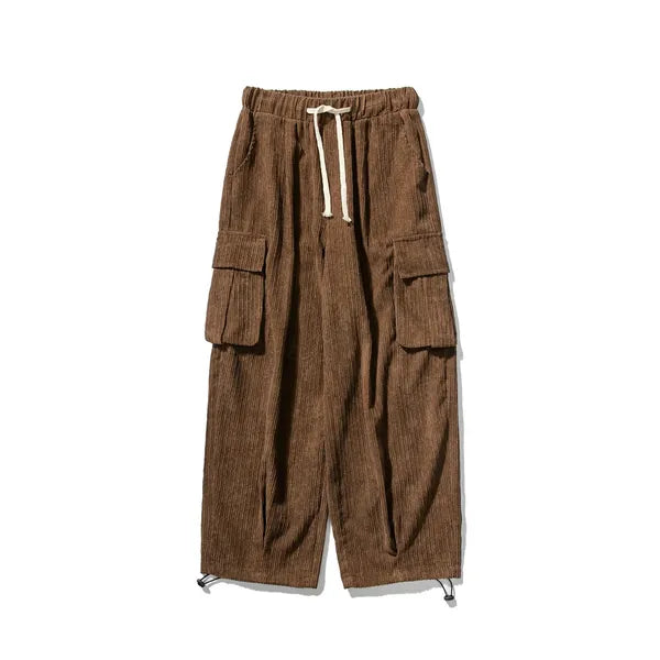 Veluto Corduroy Joggers – Loose Fit with Cargo Pockets