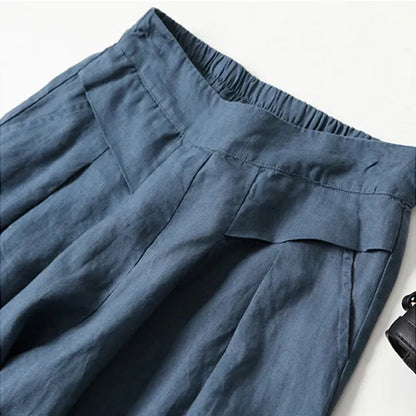 Calça Bellamy Cintura Alta Perna Larga - Conforto Premium