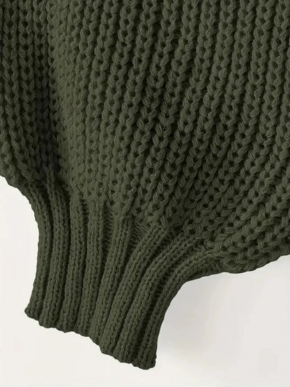 Viona Crop Sweater – Soft Blouson Mock Neck Knit