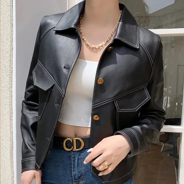 Romana Faux Leather Jacket – Cruelty-Free & Tailored